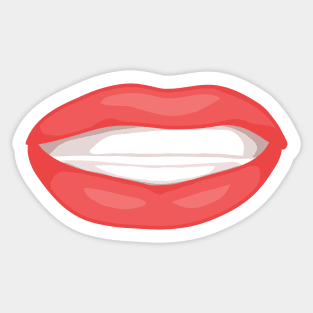 Smiling Red Lips Sticker